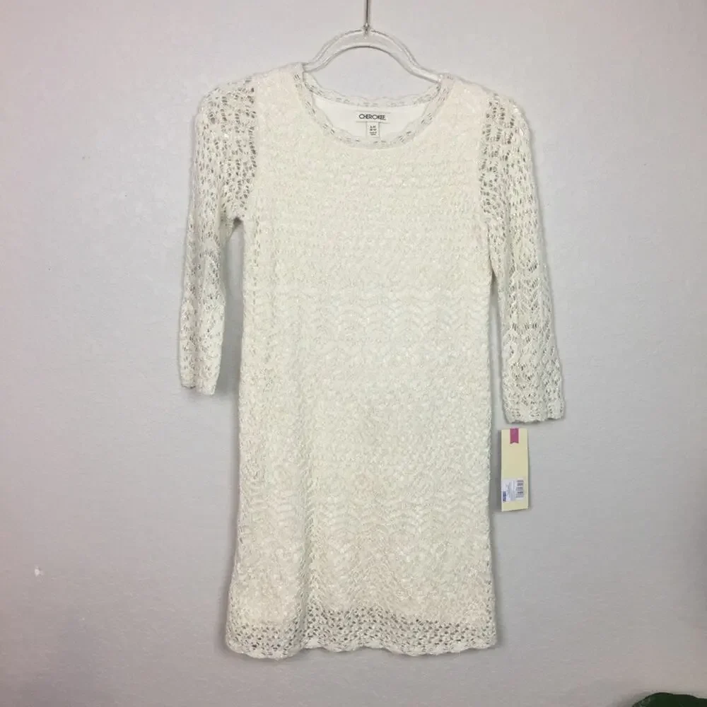 BNWT! CHEROKEE Cream Knit Dress Size L